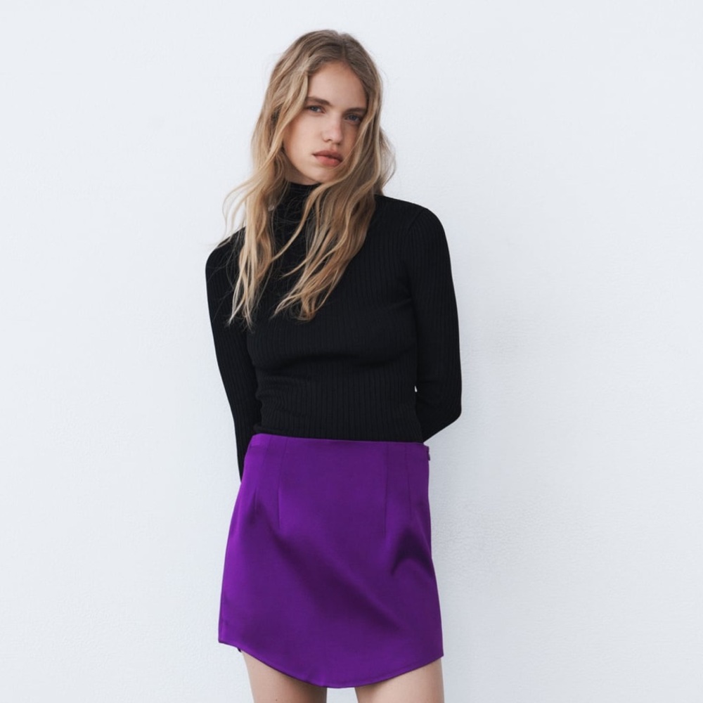 Purple Satin Zara Skirt